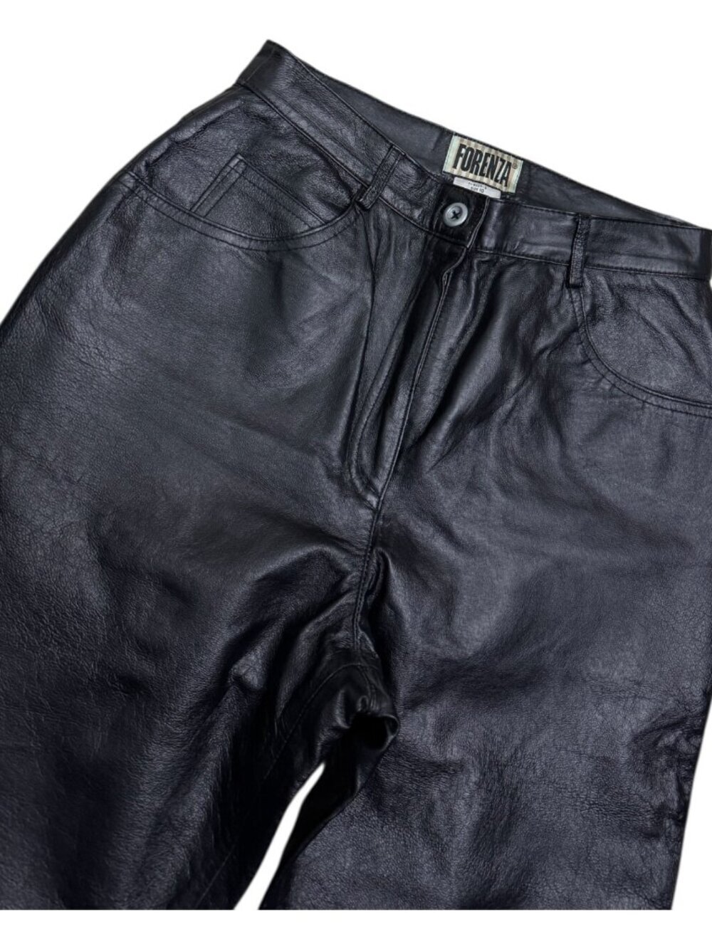 FORENZA GENUINE LEATHER Designer Vintage Retro Casual Pants Womens Small - Picture 2 of 6